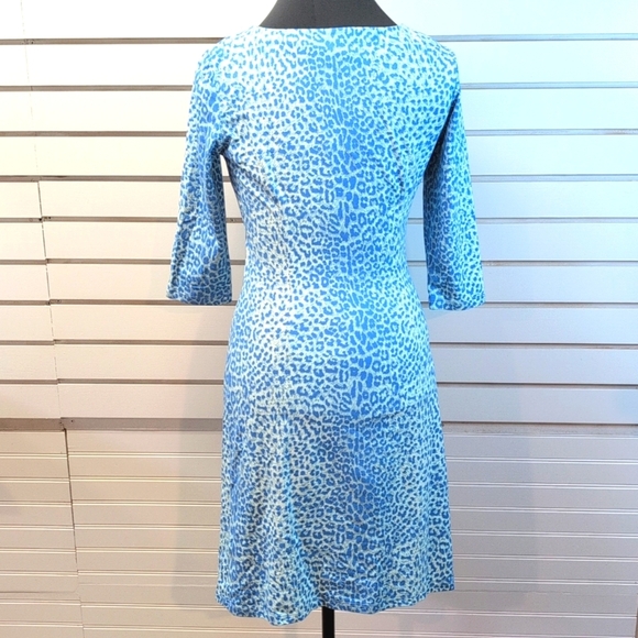 J. McLaughlin Catalina Cloth Sage Rouched Side Animal Print Dress Small EUC - Picture 4 of 7